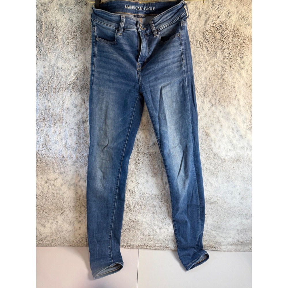 American Eagle‎ Outfitters Super High Waisted Skinny Jeans Medium Wash Size 4